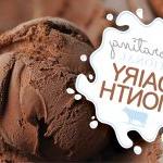 巧克力冰淇淋的图片，上面写着庆祝全国乳制品月